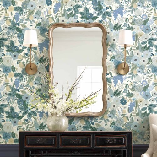 Alternative view of Garden Party Peel & Stick Wallpaper Sample - Indigo Multi