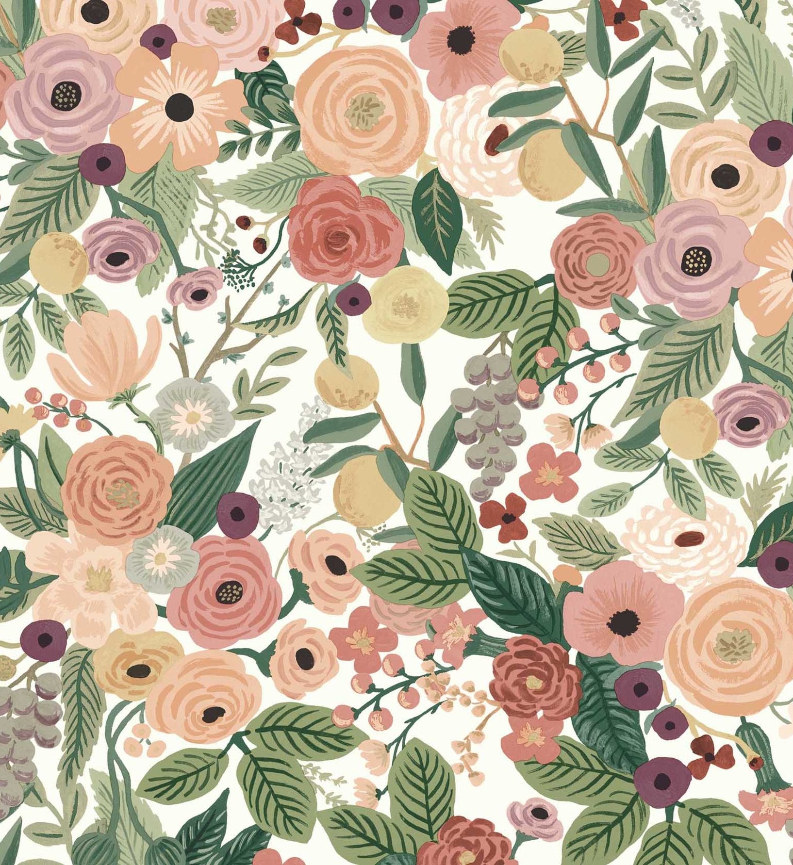 Garden Party Peel & Stick Wallpaper - Burgundy Multi - Image 3