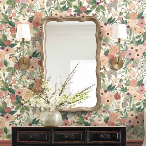 Alternative view of Garden Party Peel & Stick Wallpaper - Burgundy Multi
