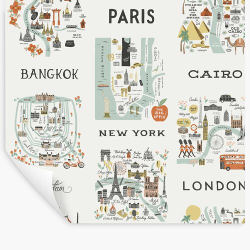 City Maps Peel & Stick Wallpaper - Mint