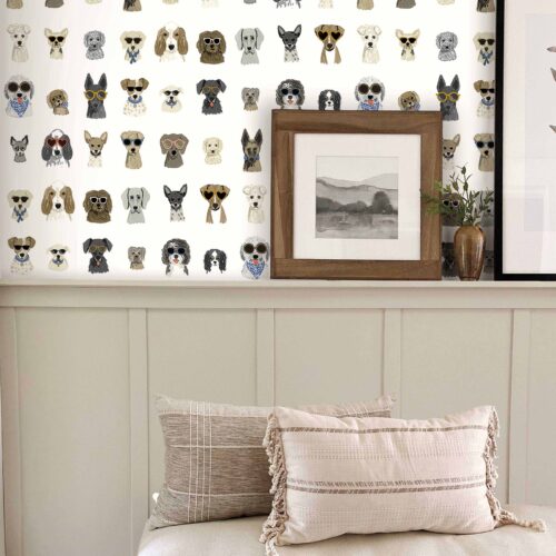 Alternative view of Dog Days Peel & Stick Wallpaper - White Multi
