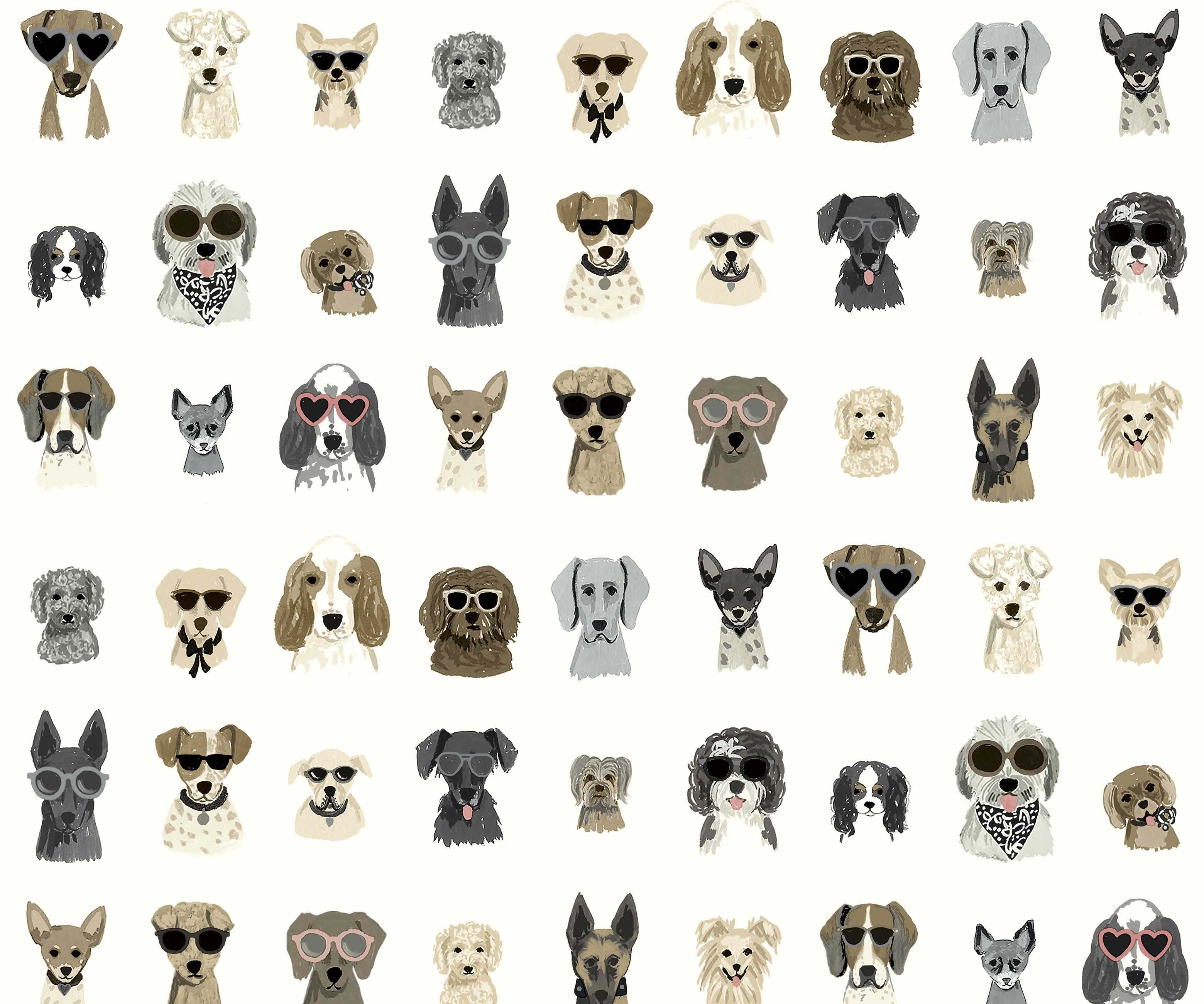 Dog Days Peel & Stick Wallpaper - Grey - Image 3