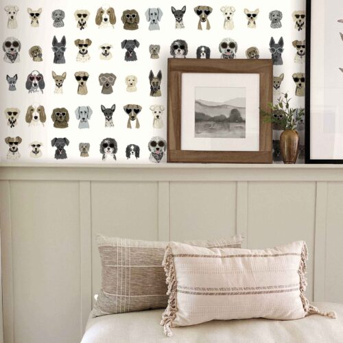 Alternative view of Dog Days Peel & Stick Wallpaper - Grey
