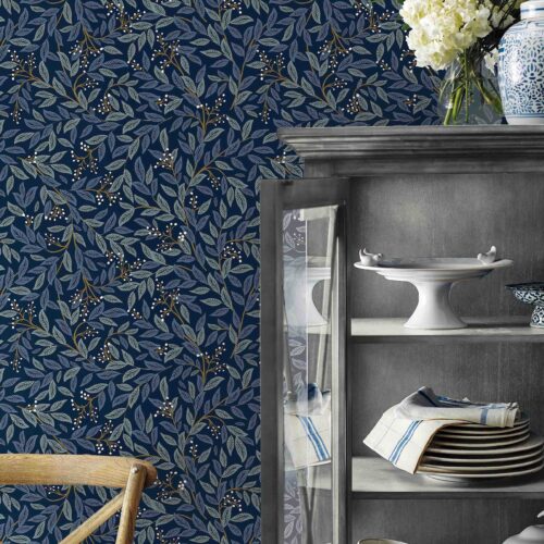 Alternative view of Willowberry Peel & Stick Wallpaper - Navy