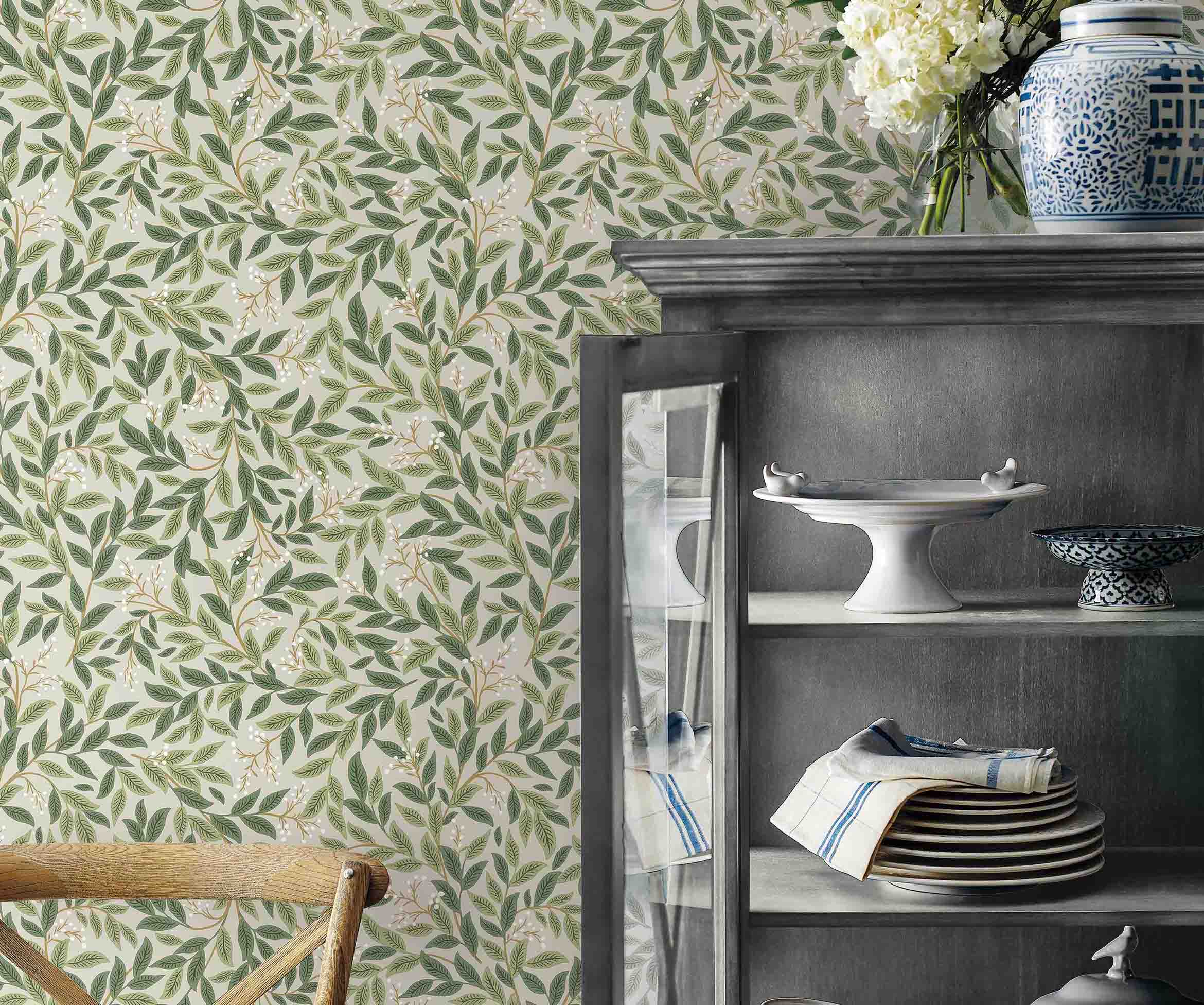 Willowberry Peel & Stick Wallpaper Sample - Linen - Image 2