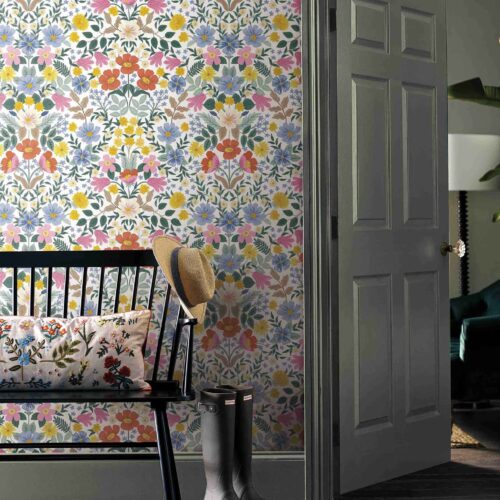Alternative view of Bramble Garden Peel & Stick Wallpaper Sample - White