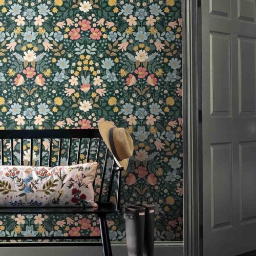 Alternative view of Bramble Garden Peel & Stick Wallpaper - Emerald