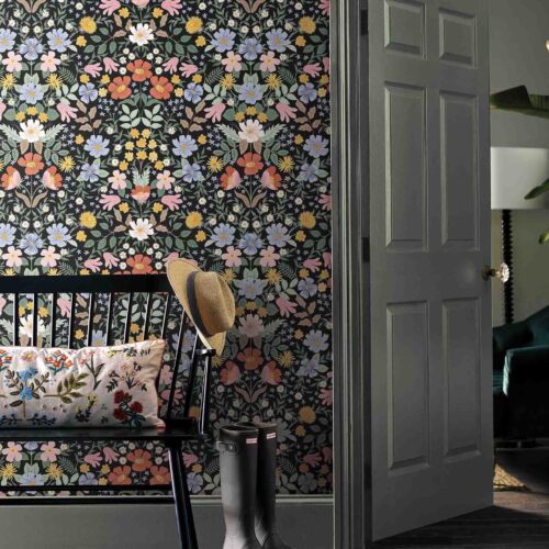 Alternative view of Bramble Garden Peel & Stick Wallpaper Sample - Black