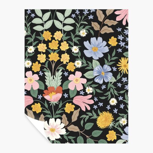 Bramble Garden Peel & Stick Wallpaper Sample - Black