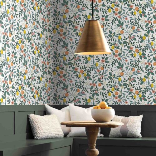 Alternative view of Citrus Grove Peel & Stick Wallpaper Sample - White