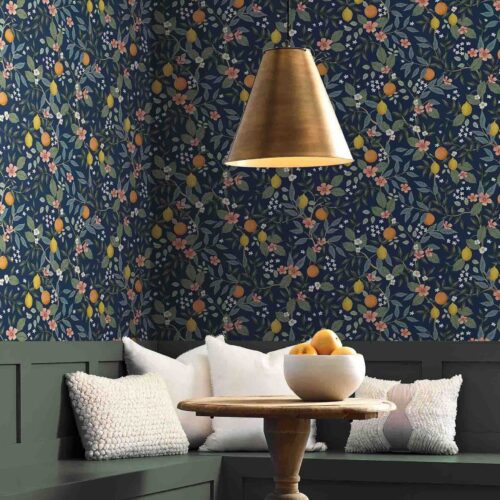 Alternative view of Citrus Grove Peel & Stick Wallpaper - Navy