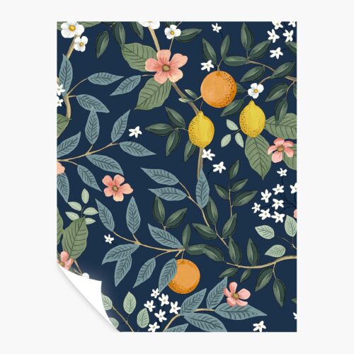 Citrus Grove Peel & Stick Wallpaper Sample - Navy