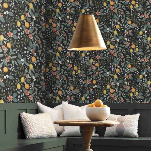 Alternative view of Citrus Grove Peel & Stick Wallpaper - Black