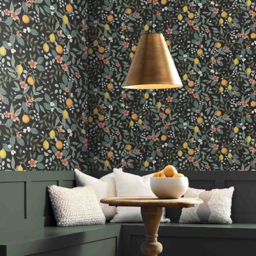 Alternative view of Citrus Grove Peel & Stick Wallpaper Sample - Black