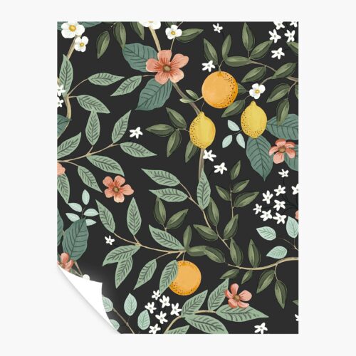 Citrus Grove Peel & Stick Wallpaper Sample - Black