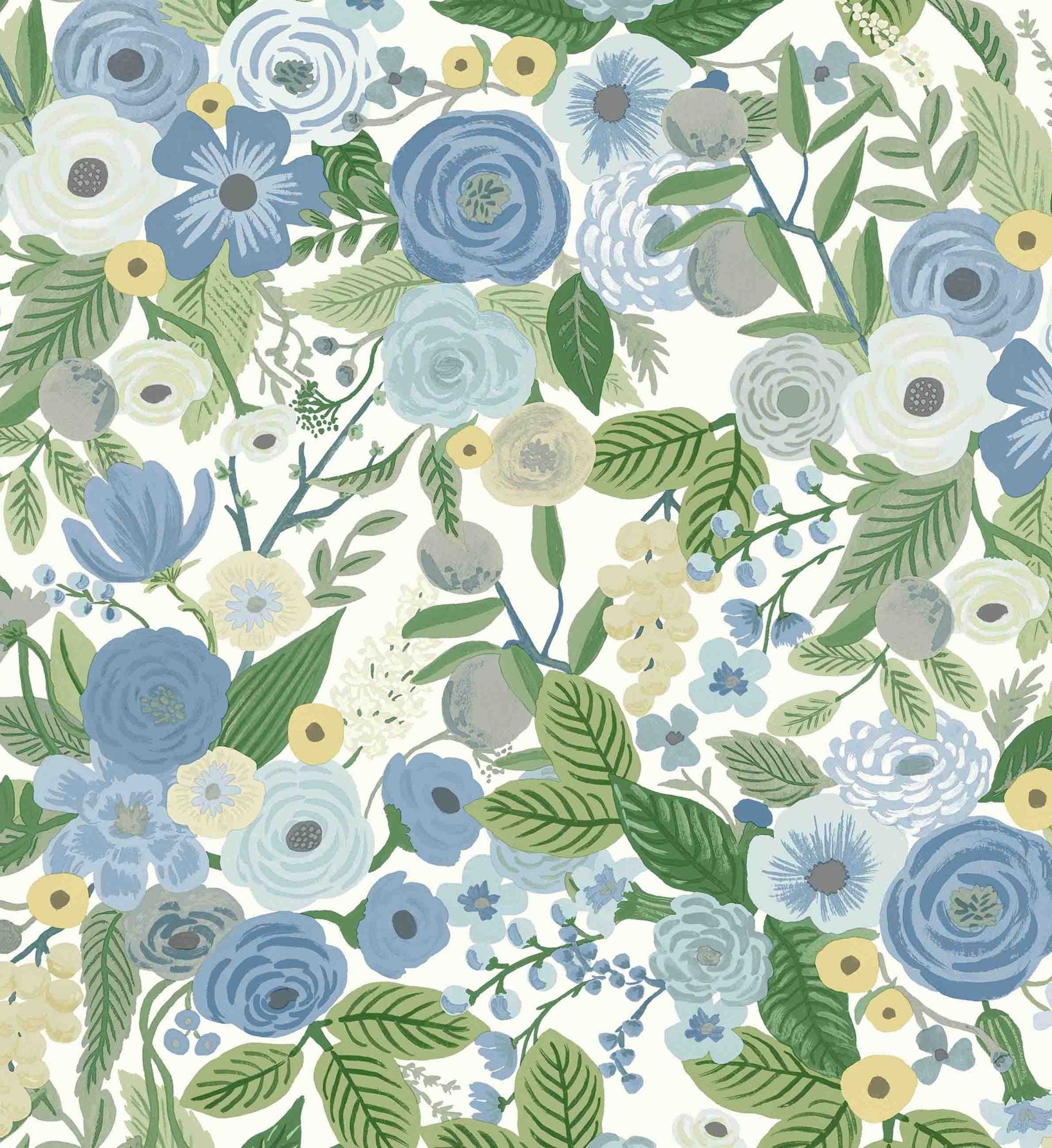 Garden Party Peel & Stick Wallpaper - Blue & Green - Image 3