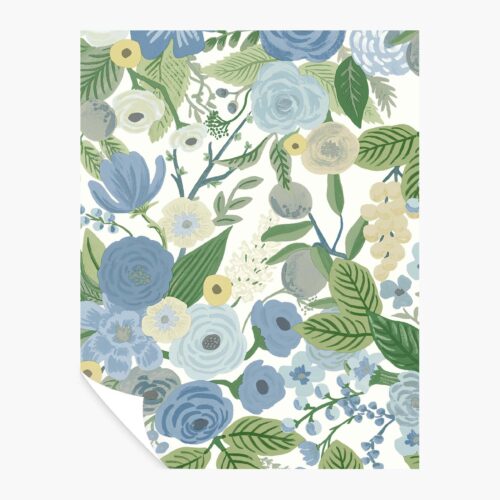 Garden Party Peel & Stick Wallpaper Sample - Blue & Green