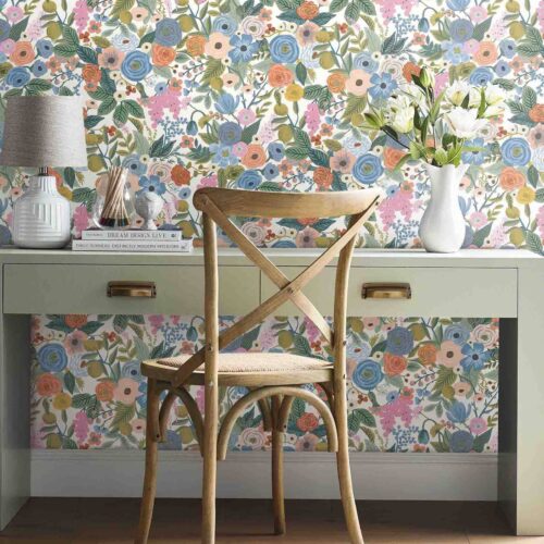 Alternative view of Garden Party Peel & Stick Wallpaper - Cobalt Multi