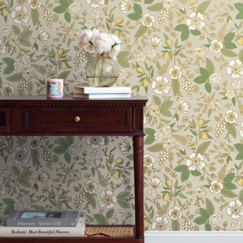Alternative view of Colette Peel & Stick Wallpaper - Linen