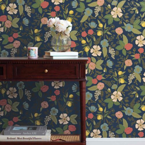 Alternative view of Colette Peel & Stick Wallpaper - Navy
