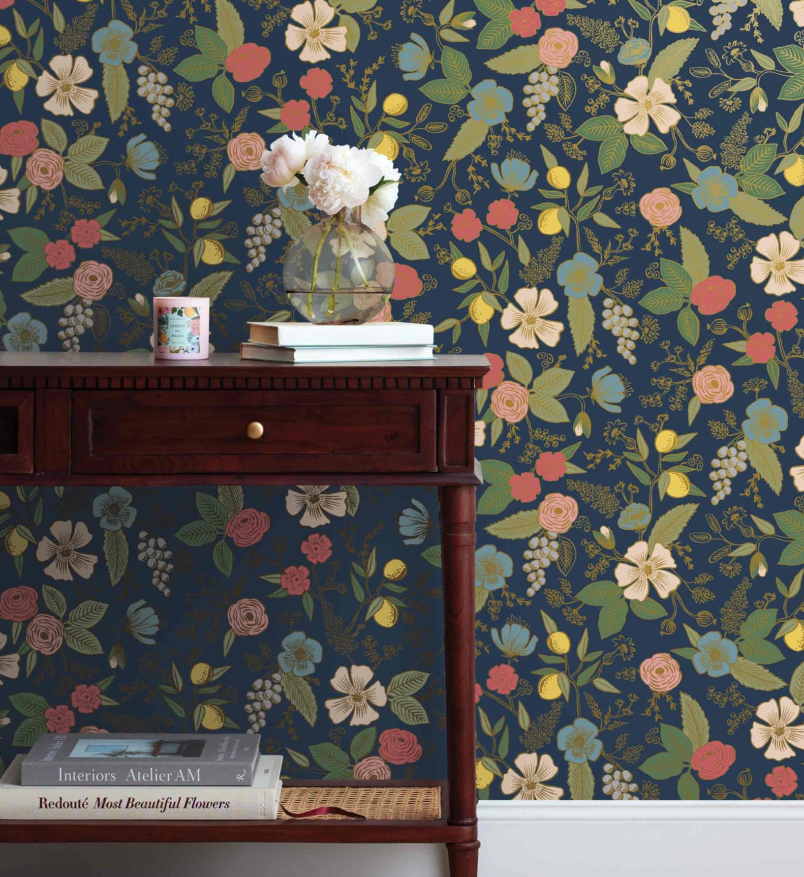 Colette Peel & Stick Wallpaper - Navy - Image 2