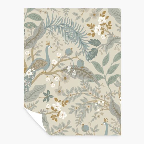 Peacock Garden Peel & Stick Wallpaper Sample - Linen