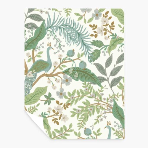 Peacock Garden Peel & Stick Wallpaper Sample - White