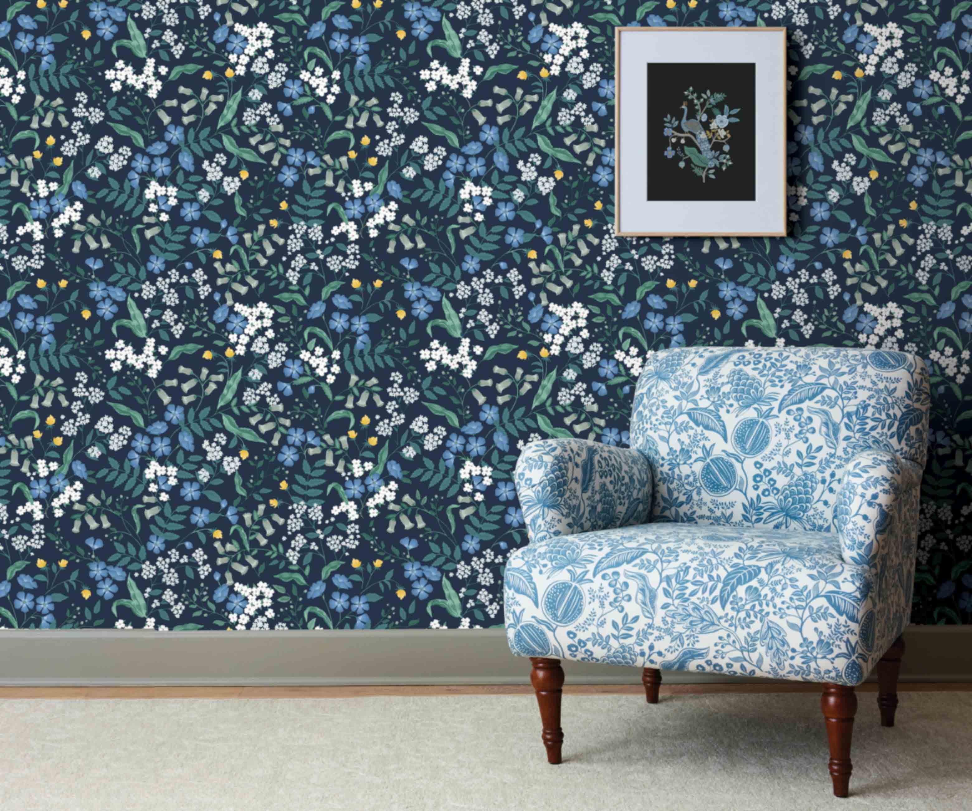 Sweetbrier Peel & Stick Wallpaper - Navy - Image 3