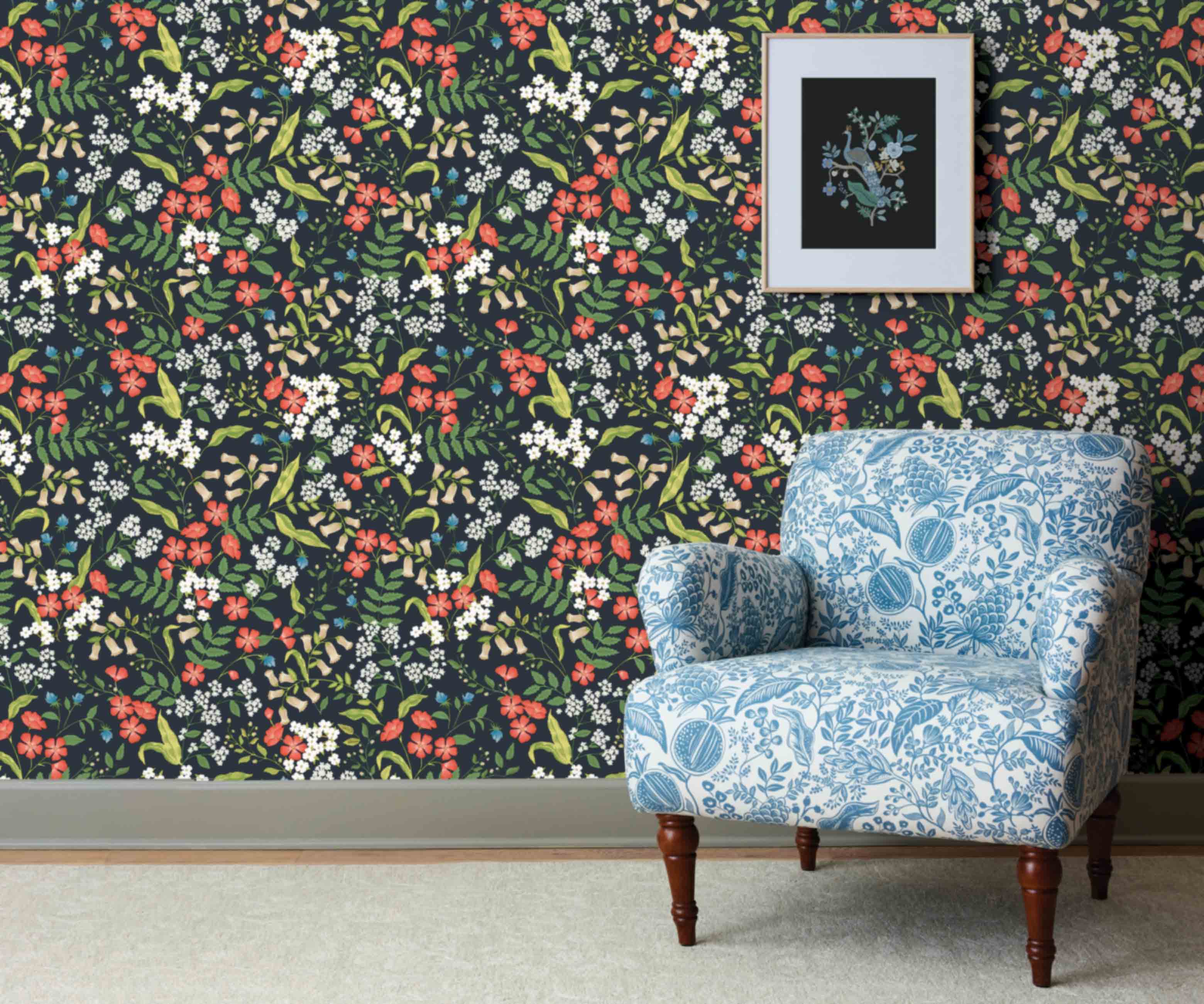 Sweetbrier Peel & Stick Wallpaper - Black - Image 3