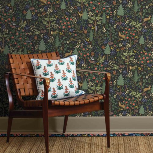 Alternative view of Woodland Peel & Stick Wallpaper - Black