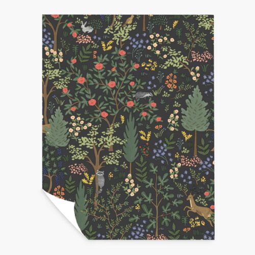 Woodland Peel & Stick Wallpaper Sample - Black