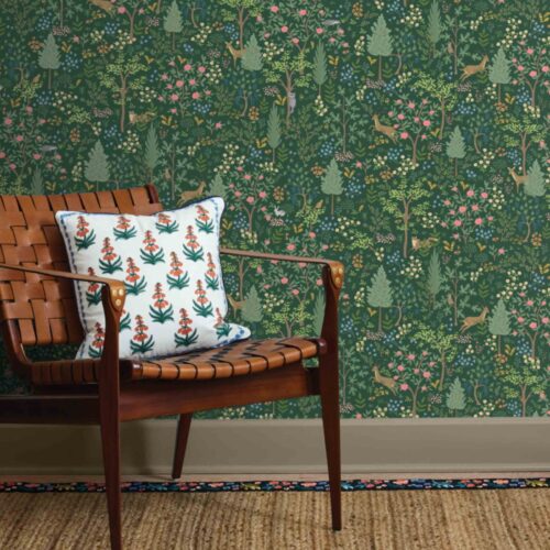 Alternative view of Woodland Peel & Stick Wallpaper - Emerald